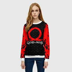 Свитшот женский GOD OF WAR КРАТОС ЛОГО, цвет: 3D-белый — фото 2