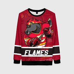 Свитшот женский Калгари Флэймз, Calgary Flames, цвет: 3D-черный
