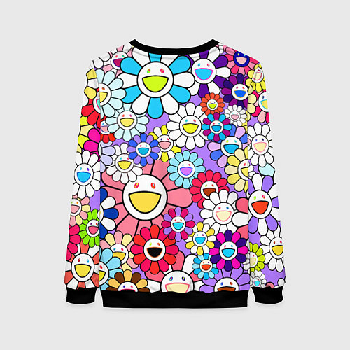 Женский свитшот Цветы Takashi Murakami / 3D-Черный – фото 2
