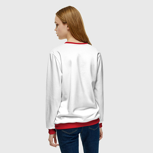 Женский свитшот Олень в свитере 2022 / 3D-Красный – фото 4