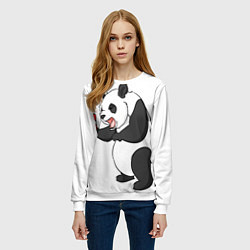 Свитшот женский Взрывная панда, цвет: 3D-белый — фото 2