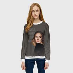 Свитшот женский Взгляд Адель, цвет: 3D-белый — фото 2