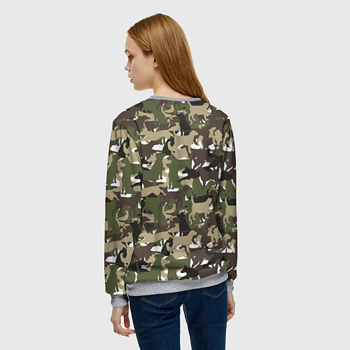 Женский свитшот Камуфляж из Собак Camouflage / 3D-Меланж – фото 4