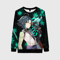 Свитшот женский GENSHIN IMPACT СЯО НОВОГОДНИЙ, цвет: 3D-черный
