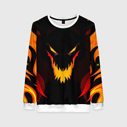 Свитшот женский DOTA 2 SHADOW FIEND ТЕНЬ ОГОНЬ, цвет: 3D-белый