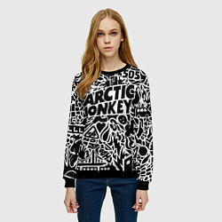 Свитшот женский Arctic monkeys Pattern, цвет: 3D-черный — фото 2