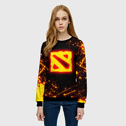 Свитшот женский DOTA 2 FIRE LOGO ДОТА 2 ОГНЕННЫЙ ЛОГО, цвет: 3D-черный — фото 2