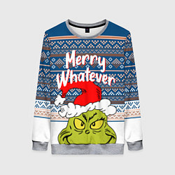 Свитшот женский MERRY WHATEVER GRINCH, цвет: 3D-меланж