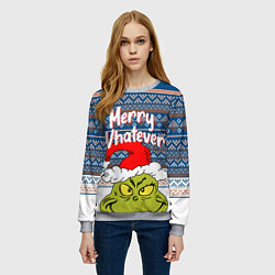 Свитшот женский MERRY WHATEVER GRINCH, цвет: 3D-меланж — фото 2
