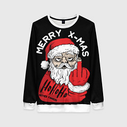 Свитшот женский Merry x - mas Плохой дед мороз, цвет: 3D-белый