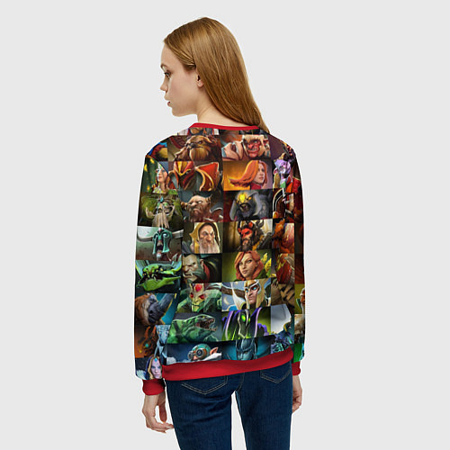 Женский свитшот HEROES DOTA 2 ПЕРСОНАЖИ ДОТА 2 / 3D-Красный – фото 4