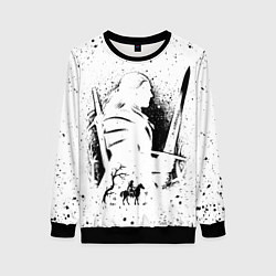 Свитшот женский ВЕДЬМАК С МЕЧОМ ЗНАКИ НА СПИНЕ, цвет: 3D-черный