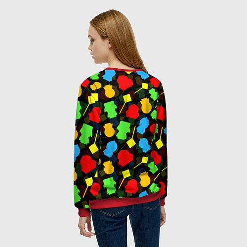 Женский свитшот SOUTH PARK ЮЖНЫЙ ПАРК НОВОГОДНИЙ УЗОР / 3D-Красный – фото 4