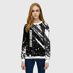 Свитшот женский SnowRunner Logo, цвет: 3D-белый — фото 2