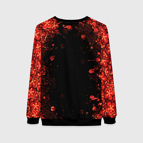 Женский свитшот GENSHIN IMPACT HU TAO ГЕНШИН ИМПАКТ ХУ ТАО FLOWERS / 3D-Черный – фото 2