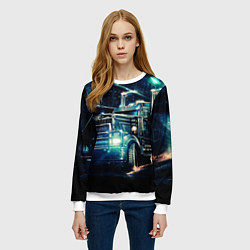 Свитшот женский Американский Грузовик Дальнобой 2022, цвет: 3D-белый — фото 2