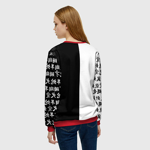 Женский свитшот WALHALLA TEAM BLACK WHITE STYLE TOKYO REVENGERS / 3D-Красный – фото 4