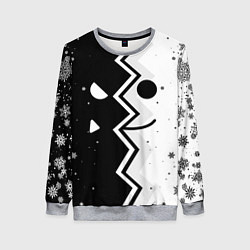 Свитшот женский НОВОГОДНИЙ GEOMETRY DASH SMILE 2022, цвет: 3D-меланж