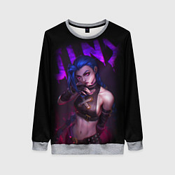 Свитшот женский JINX ARCANE НАДПИСЬ LEAGUE OF LEGENDS, цвет: 3D-меланж