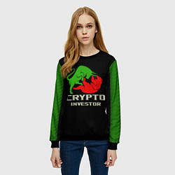 Свитшот женский Бык против Медведя, цвет: 3D-черный — фото 2