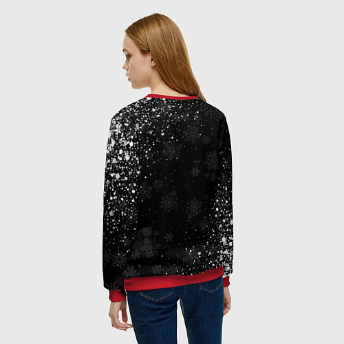 Женский свитшот НОВОГОДНИЙ САНС UNDERTALE НОВЫЙ ГОД / 3D-Красный – фото 4