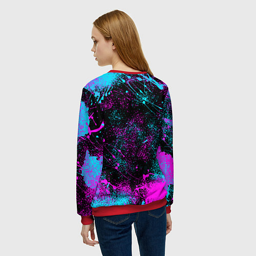 Женский свитшот НЕОНОВЫЙ БТС NEON BTS / 3D-Красный – фото 4