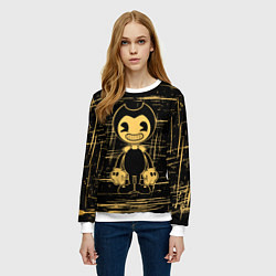 Свитшот женский Bendy and the ink machine - Бенди, цвет: 3D-белый — фото 2