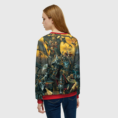 Женский свитшот Warhammer old battle / 3D-Красный – фото 4