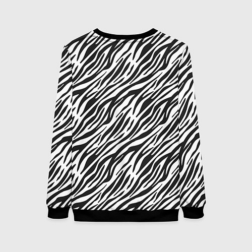 Женский свитшот Чёрно-Белые полоски Зебры / 3D-Черный – фото 2