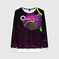 Свитшот женский Яркая геометрия, цвет: 3D-белый