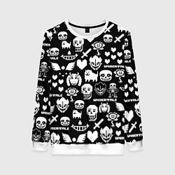 Женский свитшот UNDERTALE PATTERN БЕЛЫЙ