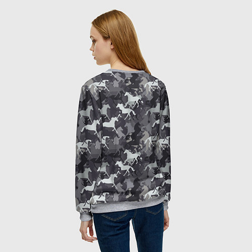 Женский свитшот Табун Лошадей / 3D-Меланж – фото 4