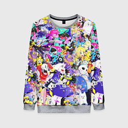 Женский свитшот UNDERTALE PATTERN HEROES, ВСЕ ГЕРОИ ИГРЫ