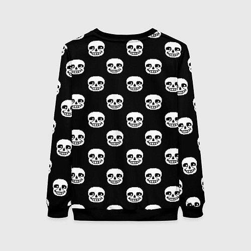 Женский свитшот UNDERTALE SANS SKULL FACE PATTERN УЗОР / 3D-Черный – фото 2