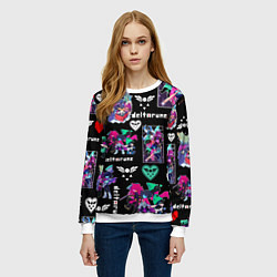 Свитшот женский DELTARUNE PATTERN ART ГЕРОИ ДЕЛЬТАРУН, цвет: 3D-белый — фото 2
