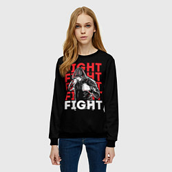 Свитшот женский FIGHT FIGHT FIGHT, цвет: 3D-черный — фото 2