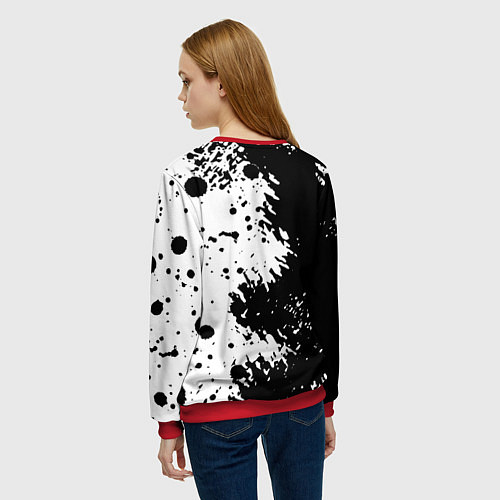 Женский свитшот The Witcher black & white / 3D-Красный – фото 4