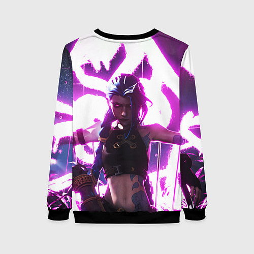 Женский свитшот Arcane League Of Legends JINX NEON / 3D-Черный – фото 2