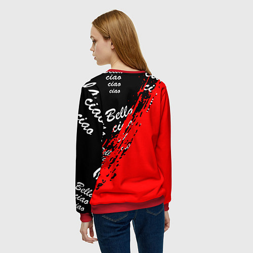 Женский свитшот La Casa de Papel bum bum ciao / 3D-Красный – фото 4