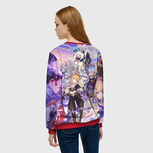 Женский свитшот Genshin Impact - Арка Инадзумы / 3D-Красный – фото 4