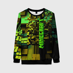 Свитшот женский Minecraft, pattern 2022, цвет: 3D-черный