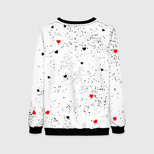 Женский свитшот Влюблённый котик Cat Love / 3D-Черный – фото 2