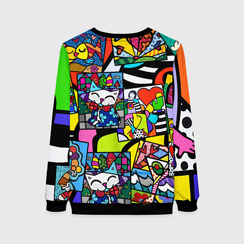 Женский свитшот Romero Britto - emoji / 3D-Черный – фото 2