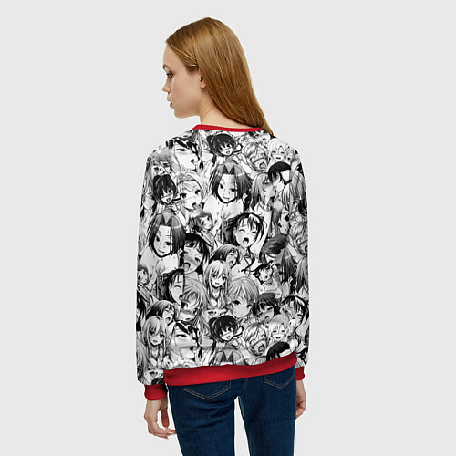 Женский свитшот АХЕГАО - AHEGAO / 3D-Красный – фото 4