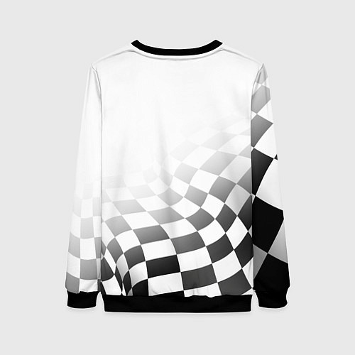 Женский свитшот Audi Quattro, Ауди Кватро, Финишный флаг / 3D-Черный – фото 2