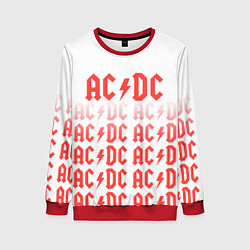 Свитшот женский Acdc Паттерн, цвет: 3D-красный