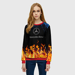 Свитшот женский Mercedes-Benz: Вода и Огонь, цвет: 3D-красный — фото 2