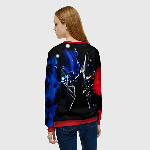 Женский свитшот Тансформеры Оптимус и Мегатрон 2022 / 3D-Красный – фото 4