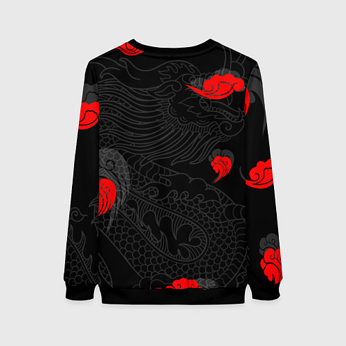 Женский свитшот Дракон Китайский дракон / 3D-Черный – фото 2