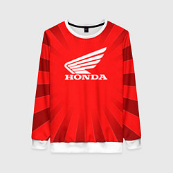 Свитшот женский Honda красные линии, цвет: 3D-белый